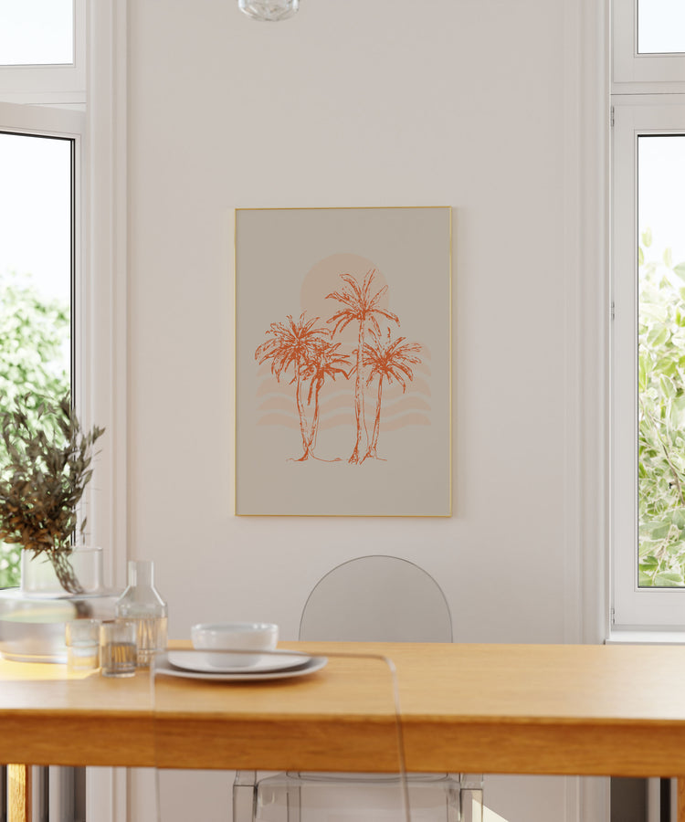 Sunset Palms - Summer Art Print