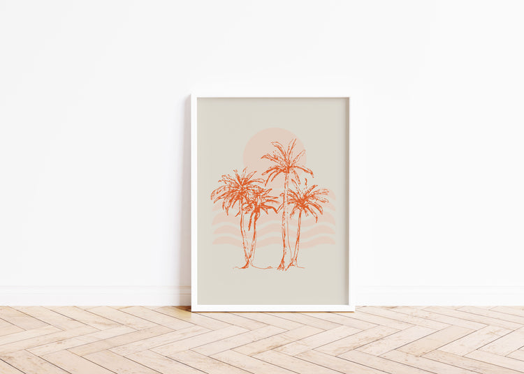 Sunset Palms - Summer Art Print