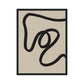 Abstract black line art on a beige background