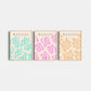 Three Matisse patterned boxes on a white background