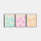 Three Matisse art prints with floral designs on a white background