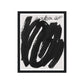 Framed abstract black brushstroke art on a white background with 'Modern Art' text.